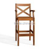 Customized Cross Antique Wooden Garden Stool Unique Teak Wood Bar Stool thumbnail-2