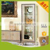 Luxury Hot Sale Golden Glass Stainless Steel New Design Wine Display Cabinet thumbnail-1