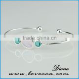 Hot!!! new design bridesmaid gift glass bangles designs birthstone bangle