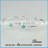 Hot!!! New Design Bridesmaid Gift Glass Bangles Designs Birthstone Bangle thumbnail-1