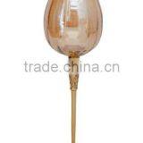 Brass Antique Glass Candle Holder thumbnail-1