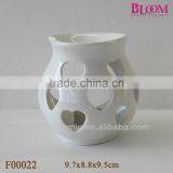 White Heart Shape Ceramic Essential Oil Burner thumbnail-1