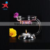 clear transparent glass candle holders
