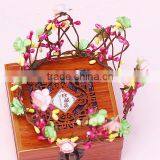 Fashion Red Artificial Flower Garland Head Wreath/fabric Rose Flower/leaf Wreath thumbnail-2