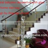 Crystal stair balusters with glass