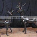 Hot Sale Christmas Home Decor Metal Crafts Bronze Life Size Deer Statues thumbnail-5