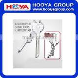 Stainless Steel 6-in-1 Key Ring Multi-Function Key Carry Tool/ Key Knife Tool