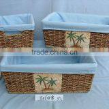 Seagrass Basket With Fabric Lined,for Fruit,bread,as a Housing Storage. thumbnail-1