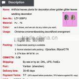 Artificial Leaves for Decoration Sliver Golden Glitter Leaves Wedding Decoration thumbnail-5