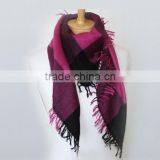 Best Selling Black-Fuschia Luxury Pashmina Scarf thumbnail-2