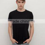 100% Cotton T-Shirt Blank t Shirts Slim Fit Plain Men Tee Black T-shirt thumbnail-1