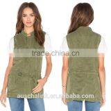 Best Selling Lady Tencel and Linen-blend Cheap Military Vests thumbnail-5