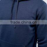 Custom Embroidered Logo Long Sleeve With Drawstring Hood Navy Men's 100% Cotton Casual Oversized Fit Hoodies thumbnail-3