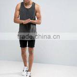 2017 Competitive New Design Custom Green Color Gym Wear Comfortable 65% Cotton 35% Polyester Fashion Men's Gym Tank Tops thumbnail-4