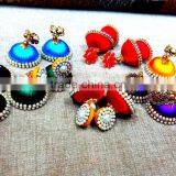 Handmade Silk Thread Earrings, Jhumka Earrings Festive Collection India thumbnail-6