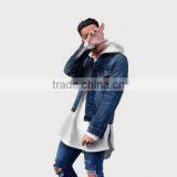 OEM Service Europe Hot Style Hooded Metal Zipper Decoration Long Sleeve Autumn Winter Longline Streetwear Sweatshirt thumbnail-3