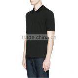 Slim Men Black Custom 100%cotton Man Polo T-shirt thumbnail-2