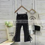 2-7 Years Wholesale 2017 Hot Selling Girls Denim Bow Pants Autumn Holes Fashion Girls Jean Flare Pants thumbnail-3