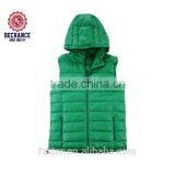Bright Green Real Down With Hood Women Vest thumbnail-1