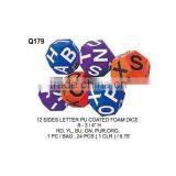 (Q179) 12 SIDES LETTER PU COATED FOAM DICE thumbnail-1