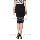 Black Knee Length Fitted Mature Women Skirt thumbnail-4