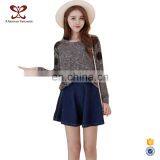 O Neck Long Sleeve Plain Lace Pullover Pattern New Design Ladies Blouse