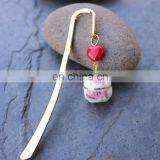 New Arrival 18k Gold Zinc Alloy Creamic Cat Charm Korean Bookmark for Books