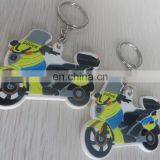High Quality 3d Raised Logo Mini Moto Shaped Pvc Keychain thumbnail-5