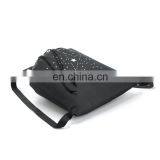 Custom Black Canvas Glitter Drawstring Duffle Backpack Bag thumbnail-4