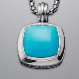925 Silver Jewelry 17mm Turquoise Albion Pendant(P-041)