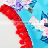 Cute Design Flutter Sleeve Infant Body Suit Flower Printed Newborn Baby Romper thumbnail-5