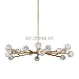 Modern Beautiful Home Decor E27 White Crystal Ceiling Pendant Light With Gold Frame thumbnail-2