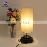 Bedroom Living Room Linen Fabric Round Lampshade New Design Fancy Fabric Table Lamp thumbnail-3