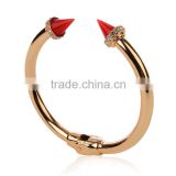 High quality gold plated punk bracelet spike bangle expandable jewelry