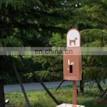 Factory Supply Galvanized Sheet Poop Rectangular Shit Trash Bin Dog Pet Waste Station thumbnail-2