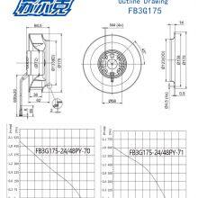 175*68mm 24V DC Backward Curved Centrifugal Cooling Fan for Ventilation Unit Project thumbnail-5
