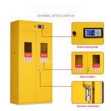 Gas Cylinder Security Enclosure for Vocational School, Safety Storage Cabinet With Flip-down Loading Ramp & Secure Lock for Industrial Training thumbnail-5