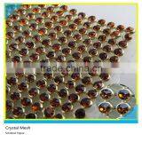 Hotfix Crystal Rhinestone Mesh Ss16 4mm LT.Topaz Crystal Gold Base thumbnail-5