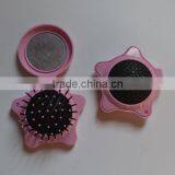 High Quality Mini Star Shape Folding Head Massage Comb Folding Hair Comb With Mirror thumbnail-1