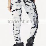 Autumn Ladies Black and White Tie Dye Slim Tight Legging for Women thumbnail-4