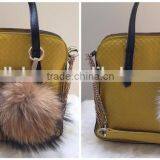 Fashion Popular Ladies Fur Ball Key Chain 100% Real Racoon Fur Keychains thumbnail-6