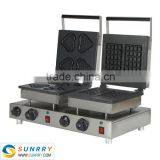 Hot Sale Electric Automatic 4 Heart Aand 2 Square Cast Iron Rectangle Puffed Rice Cake Maker Machine