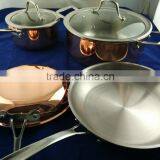 Premium Design Triple (stainless Steel +aluminum+copper )Nonstick Fry Pan Saucepan Kitchen Cookware Set thumbnail-1