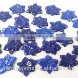 Lapis Lazuli Flower Pendant for Necklace Gemstone Carving thumbnail-1