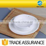 Restaurant White Round Fine China Ceramic Ashtray thumbnail-1