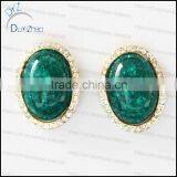 Green Gemstone Stud Earrings thumbnail-1