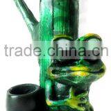 Resin Peruvian Smoking Pipe - Frog & Mushroom thumbnail-1