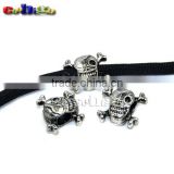 Silver Plated Charm Metal Pirate Eyed Skull Beads Paracord Bracelet Knife Lanyards