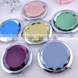 Promotional metal foldable makeup mirror 2X magnify pocket cosmetic mirror for women