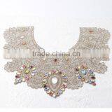 Garment Accessories Hot Fix Beaded Rhinestone Neckline Crystal Glass Appliques Neck Lace Collar For Dresses thumbnail-2